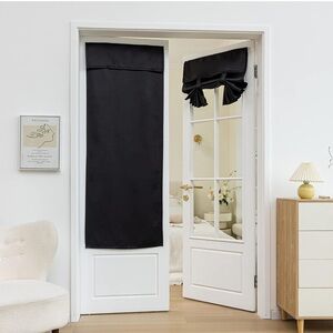 NWT Anytime Blackout Door Curtains,Thermal Insulated Tie Up Shades Door Window